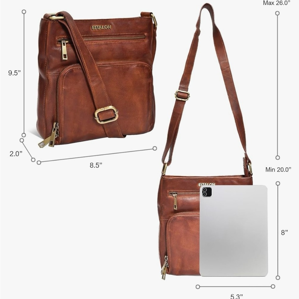 New ESTALON Leather purse Crossbody MADE IN INDIA